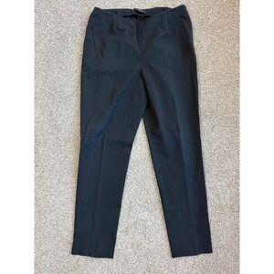 Lafayette 148 New York Chrystie Black Cotton Stretch Tapered Pants Womens Size 8